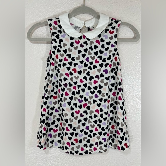 Kate Spade Dancing Hearts Jensen Top Peter Pan Collar Kids Girls Medium - Picture 15 of 15